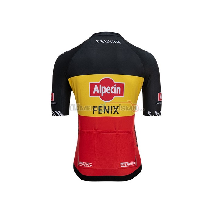 Abbigliamento Ciclismo Alpecin Fenix Manica Corta 2021 Campione Belgio